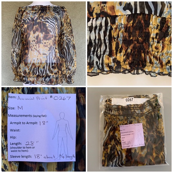 🔥5/$20🔥 Animal Print Chiffon Blouse - Picture 3 of 8